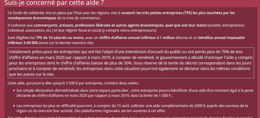 Aide 1500 € - c'est parti !